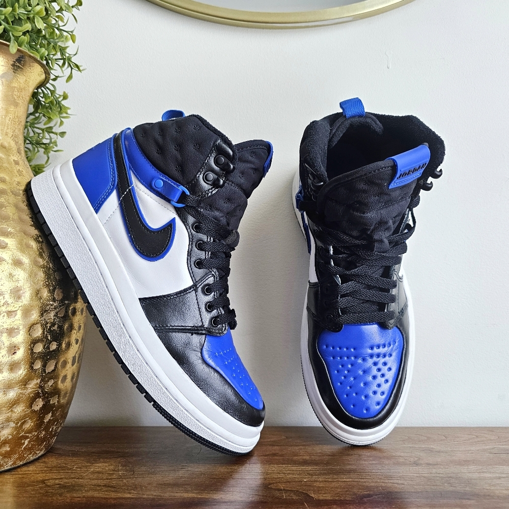 Nike Air Jordan 1 Acclimate Shoes Black Blue High-Top Sneakers Women 10 Men 8.5